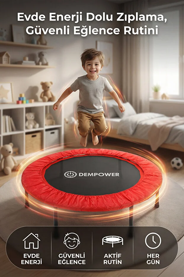 DEMPOWER 80 kg Taşıma Kapasiteli 102 cm Yaylı Trambolin